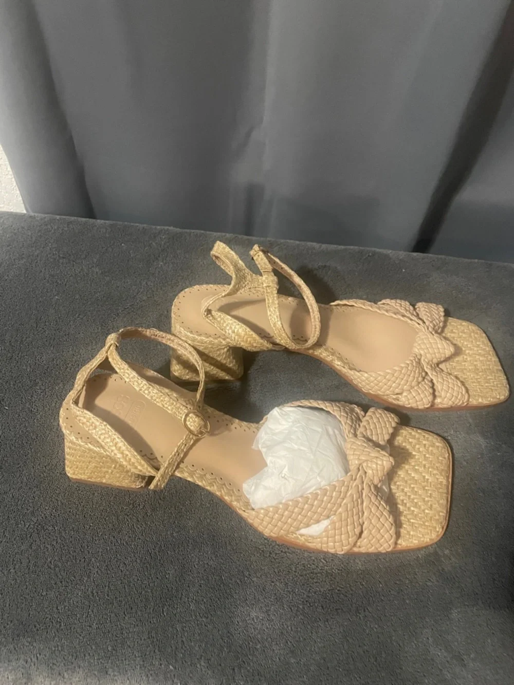 ASOS Tan Woven Knot Ankle-Strap Sandals - Picture 2 of 6